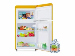 Discount Mini nevera retro, 72 L en total, 21 L en congelador, 51 L en frigorífico, Clase energética E, LED, Diseño retro, (45 x 44 x 91 cm) Electrodomésticos De Frío