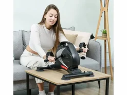 Outlet Mini pedaleador silencioso con 8 niveles de resistencia magnética, acero, negro (58 x 48 x 37 cm)