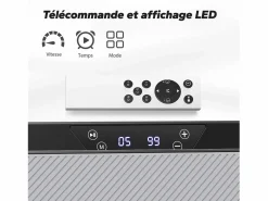 MERACH Mini plataforma vibratoria para pérdida de peso y moldeado, 1-99 niveles, 9 programas, control automático o manual, gimnasia pasiva