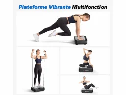 MERACH Mini plataforma vibratoria para pérdida de peso y moldeado, 1-99 niveles, 9 programas, control automático o manual, gimnasia pasiva