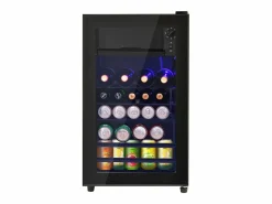 Best Mini refrigerador de 76 L, congelador de 6 L + refrigerador de 70 L, 5 niveles de temperatura, LED, R600a, acero inoxidable, (40 x 43,5 x 71,6 cm) Electrodomésticos De Frío