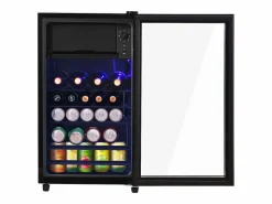 Best Mini refrigerador de 76 L, congelador de 6 L + refrigerador de 70 L, 5 niveles de temperatura, LED, R600a, acero inoxidable, (40 x 43,5 x 71,6 cm) Electrodomésticos De Frío