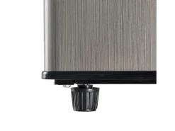 Sale Mini refrigerador de 106 L, refrigerador de 60 L + congelador de 46 L, 7 niveles de temperatura, LED, acero inoxidable, y plateado (42,5 x 44,5 x 102 cm) Negro