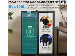 Online Hauss Spole Mini refrigerador de 128 litros con estantes ajustables y LED azul - Negro