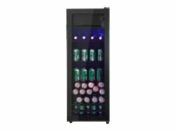 Online Hauss Spole Mini refrigerador de 128 litros con estantes ajustables y LED azul - Negro