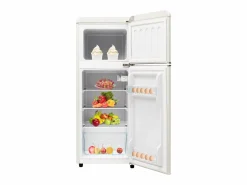 Mininevera retro, 92 L en total, congelador de 28 L, frigorífico de 64 L, clase energética D, LED, diseño retro, (105,5 x 41 x 45,5 cm)