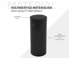 Hot ML-DESIGN Cubo de basura inteligente con sensor de movimiento 40L papelera redonda con apertura y cierre automática de acero con pantalla LED Negro