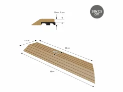 Online Perfil angular de wpc marrón teca esquina derecha 38x2x7,5 cm borde de remate para baldosas con sistema clic aspecto madera para terraza Terraza