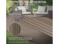 Online Perfil angular de wpc marrón oscuro esquina izquierda 38x2x7,5 cm borde de remate para baldosas con sistema clic aspecto madera para terraza Terraza