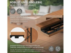Clearance ML-DESIGN Perfil angular de wpc marrón claro esquina derecha 38x2x7,5 cm borde de remate para baldosas con sistema clic aspecto madera para terraza Marru00f3n