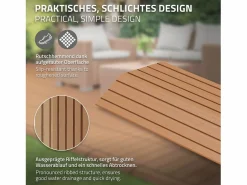 Clearance ML-DESIGN Perfil angular de wpc marrón claro esquina derecha 38x2x7,5 cm borde de remate para baldosas con sistema clic aspecto madera para terraza Marru00f3n