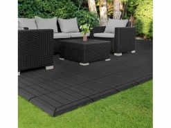 ML-DESIGN Perfil angular de wpc antracita esquina derecha 38x2x7,5 cm borde de remate para baldosas con sistema clic aspecto madera para terraza