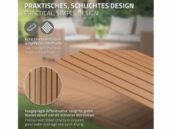 Best Perfil angular de wpc marrón claro esquina izquierda 38x2x7,5 cm borde de remate para baldosas con sistema clic aspecto madera para terraza Terraza