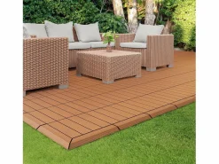 Best Perfil angular de wpc marrón claro esquina izquierda 38x2x7,5 cm borde de remate para baldosas con sistema clic aspecto madera para terraza Terraza