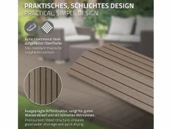 ML-DESIGN Perfil recto de wpc marrón oscuro 38x2x7,5 cm borde de remate para baldosas con sistema de clic aspecto madera para terraza, piscina o patio