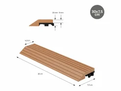 Best ML-DESIGN Perfil recto de wpc marrón claro 38x2x7,5 cm borde de remate para baldosas con sistema de clic aspecto madera para terraza, piscina o patio Marru00f3n