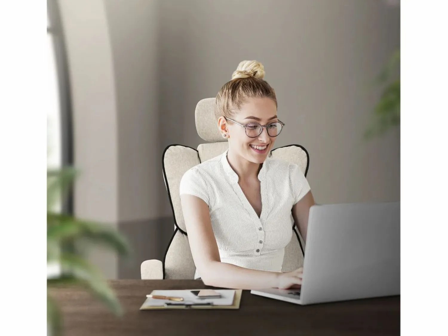 New Silla de oficina ergonómica, , Altura ajustable con respaldo alto Silla De Oficina