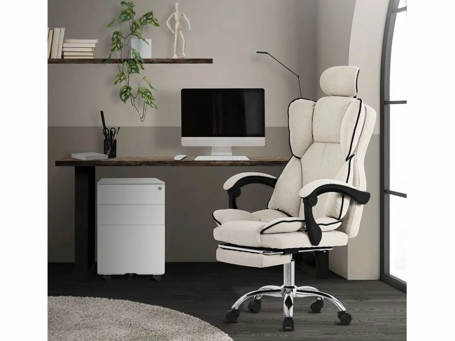 New Silla de oficina ergonómica, , Altura ajustable con respaldo alto Silla De Oficina