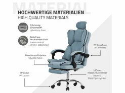 ML-DESIGN Silla de oficina ergonómica, , regulable en altura con respaldo alto