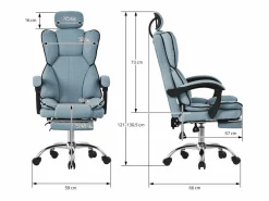 ML-DESIGN Silla de oficina ergonómica, , regulable en altura con respaldo alto