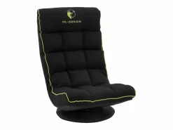 ML-DESIGN Sofá gaming ergonómico, negro-, sillón gamer de ordenador, videojuegos asiento gamer de suelo giratorio 360° y ajustable