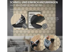 Outlet ML-Design 2x Paneles acústicos hexagonales de pared MDF color roble 66,5x81x2cm 1 m² tratamiento de insonorización absorbente de ruido para set up Panel De Pared