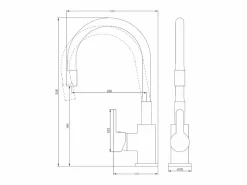 Essebagno Mémory Mezclador para fregadero con manguera flexible con memoria de forma