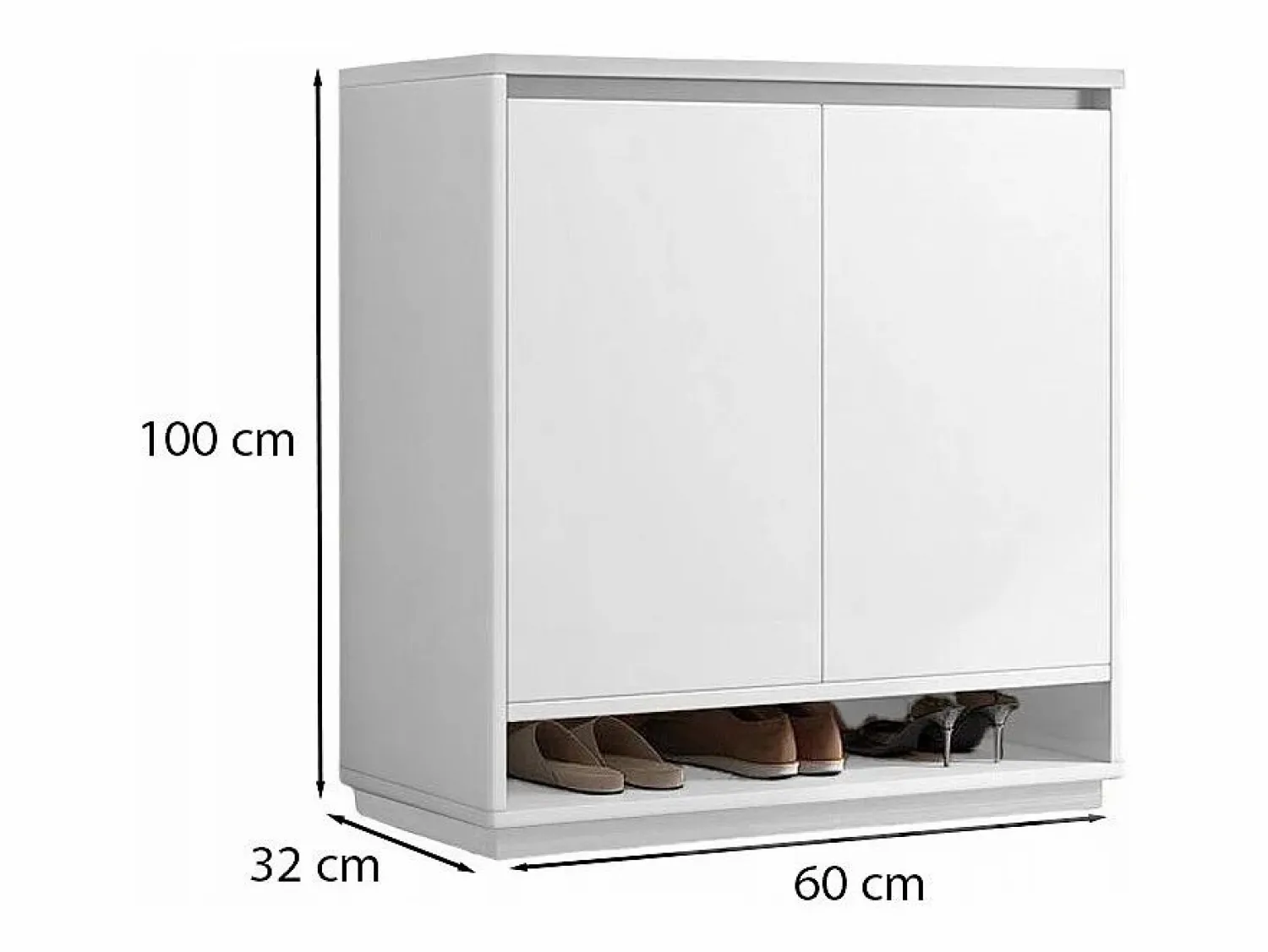 Online MODERNA CÓMODA BLANCA CON GRAN CAPACIDAD PARA ZAPATOS ESTANTERÍA DE 2 PUERTAS ESTRECHA Zapatero|Mueble De Almacenaje