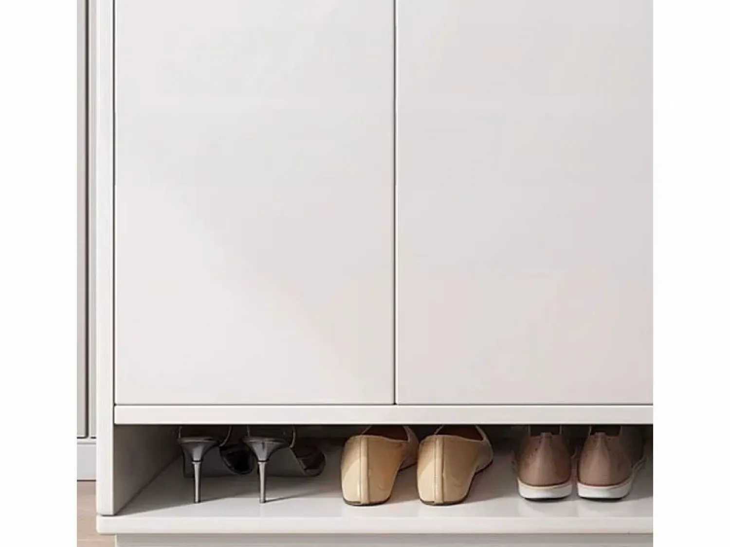 Online MODERNA CÓMODA BLANCA CON GRAN CAPACIDAD PARA ZAPATOS ESTANTERÍA DE 2 PUERTAS ESTRECHA Zapatero|Mueble De Almacenaje