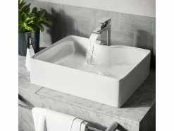 DripeX Moderno fregadero de cerámica rectangular, cuenca del fregadero de baño, bandeja de lavado, 480x375x130 mm,