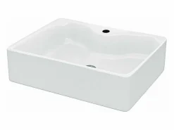 DripeX Moderno fregadero de cerámica rectangular, cuenca del fregadero de baño, bandeja de lavado, 480x375x130 mm,