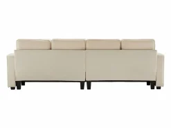 Outlet Moderno sofá recto de 4 plazas con bolsillos laterales y cojines - en tejido de lino - mueble de salón - Sofá Modular|Sofá - 4 Plazas