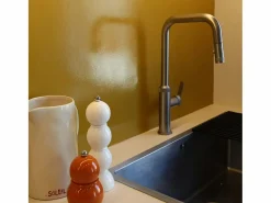 New Essebagno Molette Mezclador de fregadero con teleducha extraíble en acero inoxidable Bronce
