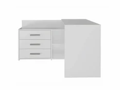 Sale MOLINE - Escritorio esquinero con almacenaje - 3 cajones + 2 estantes - 120x50x76 cm - Escritorio para ordenador Escritorio Rinconero