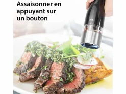 Discount Molino Eléctrico de Sal y Pimienta ADE en Acero Inoxidable con Molinillo de Cerámica, Molienda Ajustable y LED, 22,5 cm, Materiales Y Utensilios De Cocina
