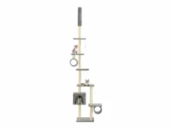 Hot Garden Furniture Mora Rascador para gatos con poste rascador de sisal 260 cm Gris
