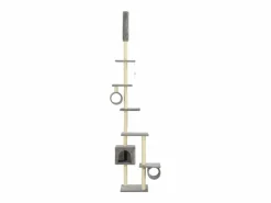 Hot Garden Furniture Mora Rascador para gatos con poste rascador de sisal 260 cm Gris