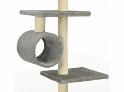 Hot Garden Furniture Mora Rascador para gatos con poste rascador de sisal 260 cm Gris
