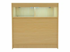 New Monstershop Mostrador Comercial con Luz LED B900 90x60x90cm – Color Arce Color natural claro