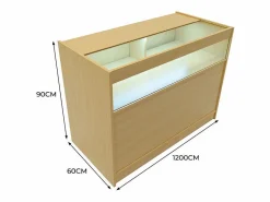 Best Mostrador Comercial con Luz LED B1200 120x60x90cm – Arce Escritorio Secreter
