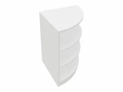 Online Monstershop Mostrador Comercial Esquinero Curvo LM60 60x60x90cm – Blanco