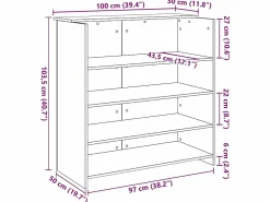 Clicnbuy Mostrador de recepción 100x50x103,5 cm madera ingeniería