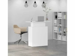New Clicnbuy Mostrador de recepción 100x40x104cm madera de ingeniería Blanco