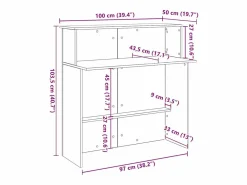 New Mostrador de recepción 100x50x103,5 cm madera de ingeniería Escritorio Tradicional