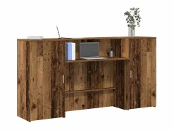 Mostrador de recepción madera vieja 200x50x103,5 cm Escritorio Tradicional