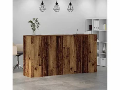 Mostrador de recepción madera vieja 200x50x103,5 cm Escritorio Tradicional