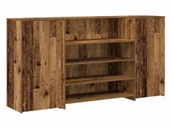 Mostrador de recepción madera vieja 200x50x103,5cm madera de ingeniería