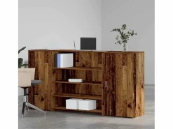 Mostrador de recepción madera vieja 200x50x103,5cm madera de ingeniería