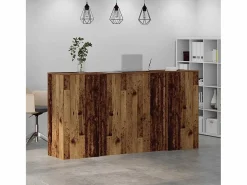 Mostrador de recepción madera vieja 200x50x103,5cm madera de ingeniería