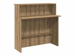 Clicnbuy Mostrador de recepción roble artisian 100x50x103,5 cm Marru00f3n